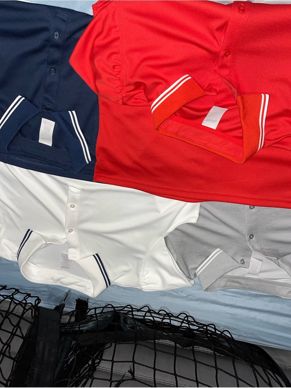 Lot of 4 women AVIA golf Polo short sleeve shirts— blue gray  Red white new